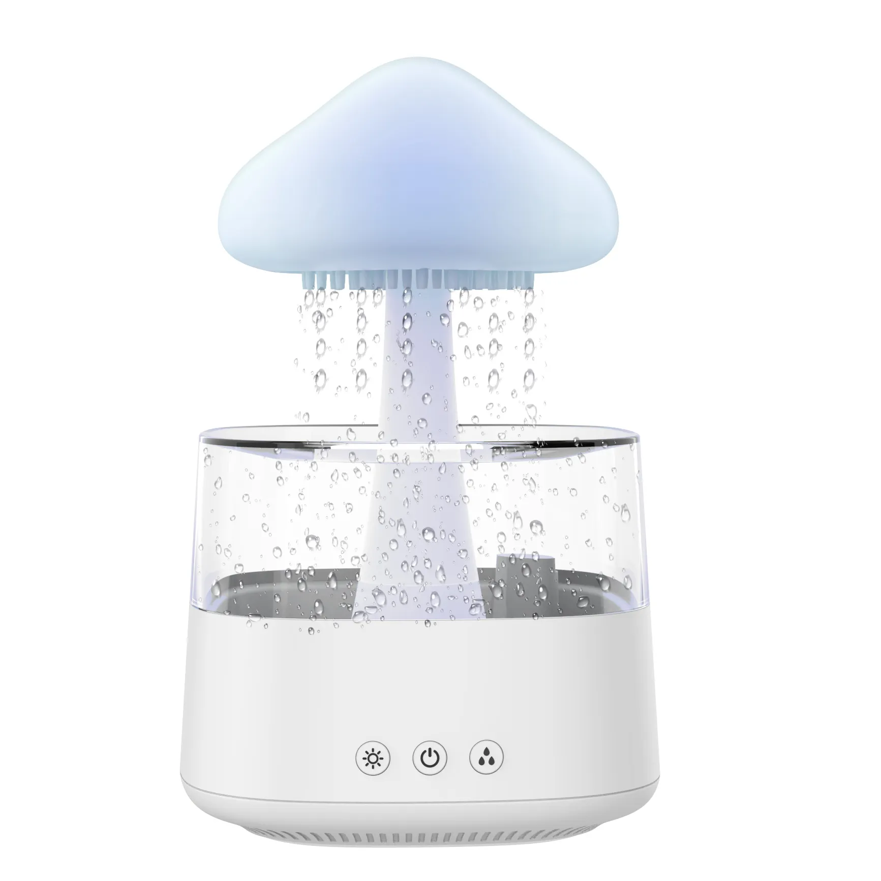 Customize Crisp Water Drip Sound Cloud Raindrop Humidifier Adjustable Water Flow Speed 7 Color Light Rain Frop Cloud Humidifier