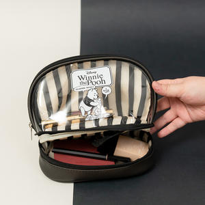 <b>Travel</b> Zipper Make Up <b>Toiletry</b> <b>Bag</b> Textured Double-Layered All-Purpose Cosmetic <b>Bag</b> - Product Image 4