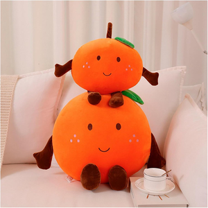 Jouet en peluche rond orange personnalisé en gros, mignon, avec <span class=keywords><strong>mains</strong></span> <span class=keywords><strong>et</strong></span> <span class=keywords><strong>pieds</strong></span>, oreiller en forme de fruit rembourré, décoration pour canapé <span class=keywords><strong>et</strong></span> lit, jouet orange à presser doux - Product Image 2
