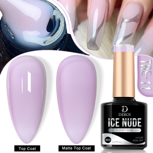 Gel di base in gomma senza acido Deroi per versare il rivestimento di Base per unghie color rosa ombra trasparente pronto per la spedizione di gel di base in gomma - Product Image 1