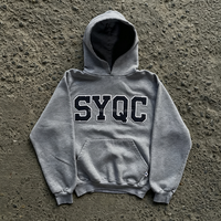 Sweat à capuche surdimensionné personnalisé pour homme, broderie patch, 100% coton French Terry, vêtements streetwear, vente en gros