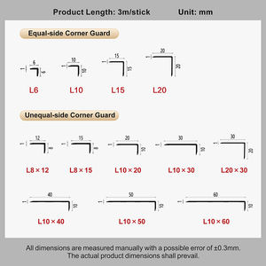 Profilé d'angle moderne en alliage d'aluminium, bande métallique de finition pour coins inégaux à angle droit, idéal pour les coins extérieurs de carrelage/parquet et murs d'hôtels - Product Image 3