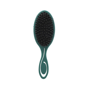 Brosse à cheveux portable en poils de sanglier, forme ovale, manche en caoutchouc, peigne volumisant pour femmes, design avec coussin de massage - Product Image 5