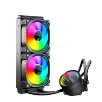 Refroidisseur d'eau AIO pour processeur TY240 avec double ventilateur, affichage numérique, ARGB, silencieux, radiateur de refroidissement liquide pour processeur de PC de bureau