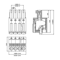 ASI CE 승인 여성형 나사 없는 플러그형 접지 단자대 3.5/3.81mm 300V 8A PA66 재질 구리 합금 접점