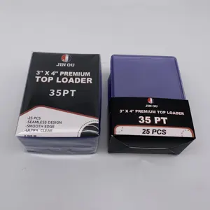 ที่ใส่บัตร Va PVC ใส,ตัวโหลดด้านบน3*4สำหรับบัตรกีฬา35PT Toploader Toploader