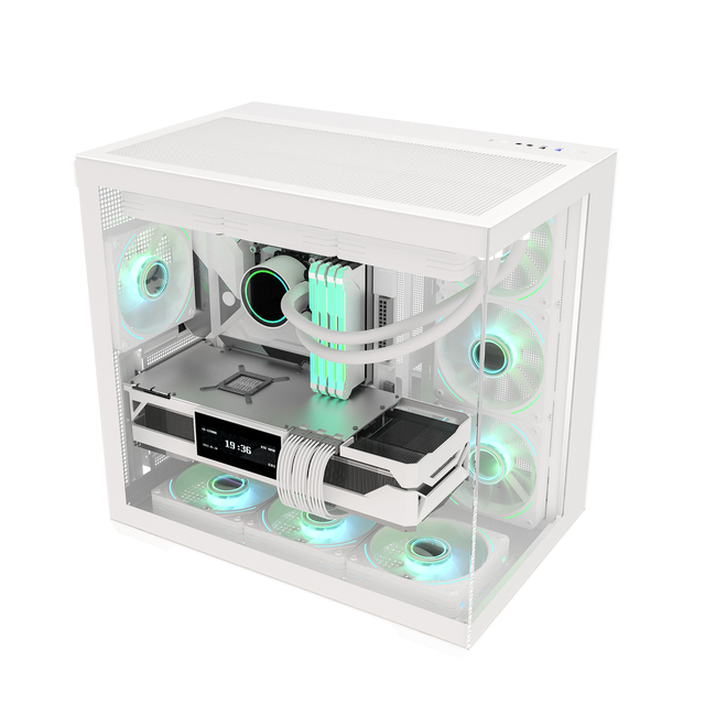 Popular ATX Mid Tower Gaming Computer Case for Desktop USB3.1 Removable Top Panel Aluminum Alloy Construction Tempered Glass