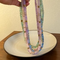 Nouveau collier tendance fait main pour femmes, perles en pierre naturelle colorées, acier inoxydable, chaîne DIY