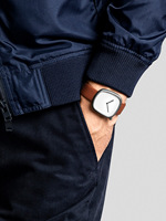 Jam Tangan TOMI T077 New Square Quartz Desain Sederhana Tanpa Skala Tampilan Jam Tangan Tali Kulit Kaca Alloy Jam Tangan Modis