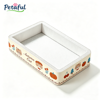 Petaful Griffoir carré moderne de luxe pour chat, thème chat, avec nid de repos, hauteur réglable, en carton ondulé écologique