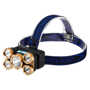 Linterna Frontal LED Recargable de Aleación de Aluminio con 5 LED de Luz Fuerte para Pesca y Caza al Aire Libre - Product Image 3