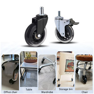 Goedkope fabrieks prijs moderne stoelwielen 2 inch 2,5 inch <span class=keywords><strong>3</strong></span> inch steel PU stille draaibare meubelwielen transparant voor kantoor - Product Image 4