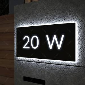 Señal de número de casa retroiluminada LED, señal de número de casa moderna, números de casa iluminados, señal de Casa de metal personalizada, placa de dirección - Product Image 3