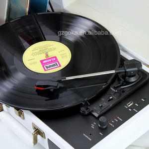 <span class=keywords><strong>Tocadiscos</strong></span> Portátil de Maleta - <span class=keywords><strong>Tocadiscos</strong></span> de Vinilo Vintage para Viajes, Reproductor de 3 Velocidades con Transmisión por Correa y Altavoces Integrados - Product Image 4