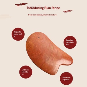 Planche de Gua Sha en pierre de Bian rouge naturelle <span class=keywords><strong>Sishui</strong></span>, épaissie, grande taille, outil de massage corporel pour le soin complet de la peau et la relaxation, vente en gros - Product Image 4