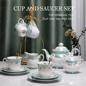 Ensemble de tasses à café, de soucoupes et de pot en céramique européenne - Product Image 5