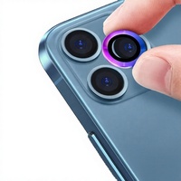 Protection d'objectif d'appareil photo en verre trempé 9H avec paillettes de diamant pour iPhone 14 15 16 Femmes OEM