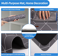 Tapis de bain super absorbant en diatomite doux, antidérapant, 23,6 x 15,4 pouces, pour cuisine et salle de bain - Facile à ranger et à laver, noir