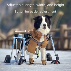 Fauteuil roulant robuste en aluminium <span class=keywords><strong>pour</strong></span> grands chiens, écologique, avec réglage multi-angles de la camber, pliable sans assemblage, aide à la marche <span class=keywords><strong>pour</strong></span> chiens handicapés - Product Image 1