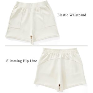 FOXA Athletic Sweat <b>Shorts</b> Women High Waisted With Pockets Summer <b>Lounge</b> Wear Breathable Knitted Spandex Polyester - Product Image 6