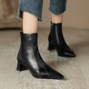 Stivali da Donna Autunno-Inverno di Alta Qualità in Pelle Bovina e Crine di Cavallo Fatti a Mano Stivaletti Retrò da Donna - Product Image 4