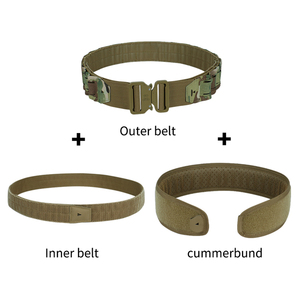 Cinturón Táctico de Tela, Juego de 3 Piezas: Cinturón Exterior, Cinturón Interior y Faja, Ajustable para Uso en Exteriores - Product Image 1