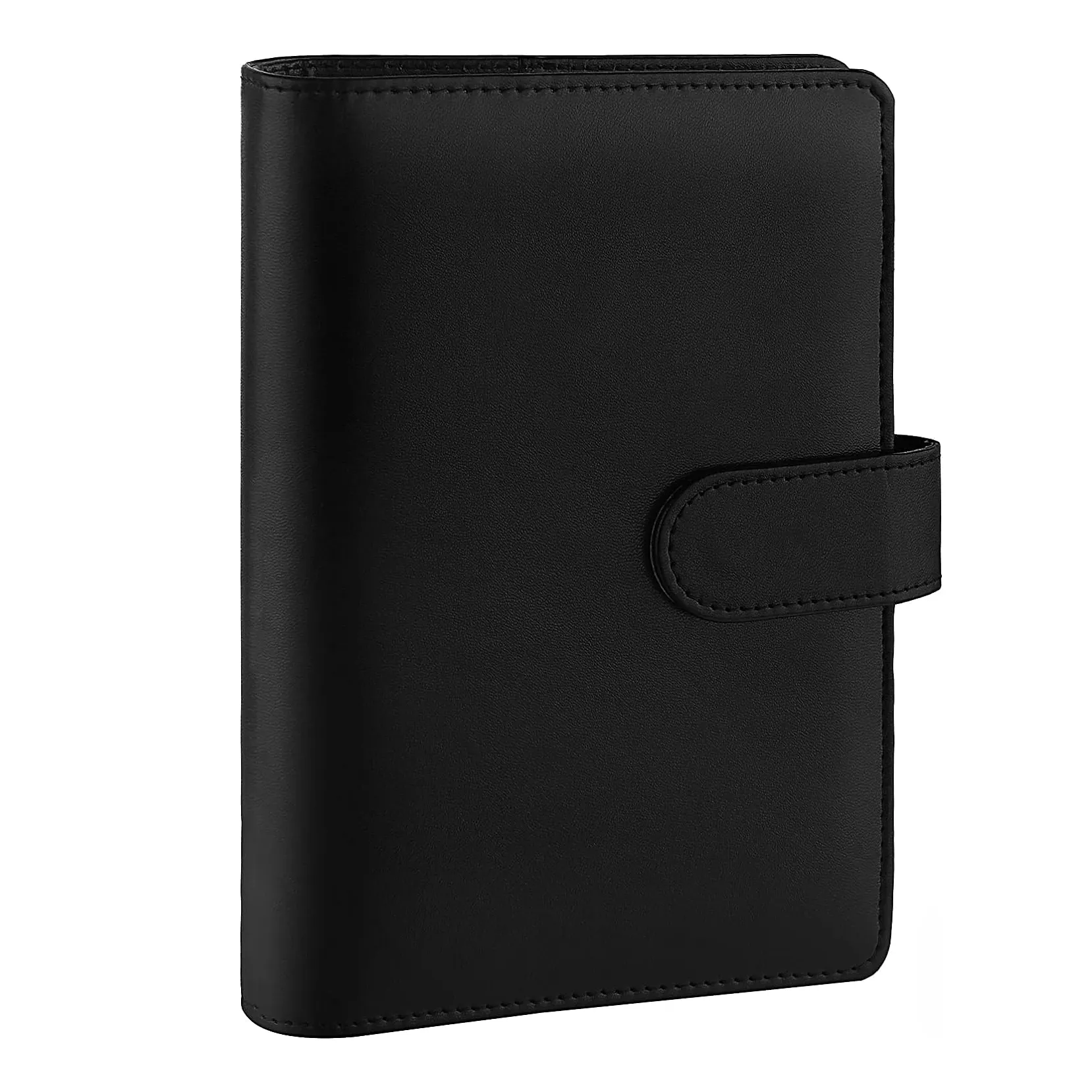 Agenda personnel personnalisé couverture en cuir PU rechargeable A6 classeur boucle magnétique noir carnet de notes à économie