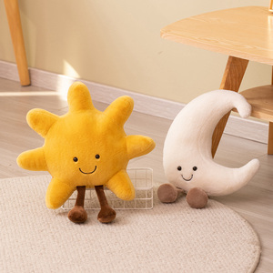 Vente en gros d'usine : Peluche douce et mignonne Soleil et Lune, coussin animal en peluche à visage souriant pour cadeau d'anniversaire d'enfants et décoration de chambre - Product Image 3