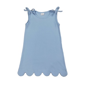 RTS Boutique Vestido de Verano para Niñas Pequeñas con Lazos Florales de Algodón, Estilo Princesa, con Borde Festoneado, Venta al por Mayor, Ropa para Hermanas - Product Image 1