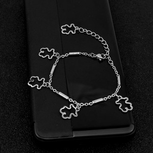 2026 Wholesale Jewelry Popular Niche Design <b>Silver</b> Plated Little Bear Shaped Pendant <b>Bracelet</b> Titanium Steel Unisex's <b>Bracelets</b> - Product Image 3