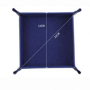 Bandeja Plegable Cuadrada de Cuero PU Personalizada con Logotipo para Almacenamiento de Dados de Juego D&D al por Mayor - Product Image 2