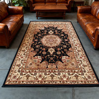 Tapis de salon de style classique européen tissé Wilton, tapis de canapé en polypropylène, motif de plantes et de fleurs en forme de cœur