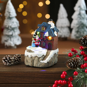 <strong>Christmas</strong> <strong>Village</strong> House Decorations with LED Lights Battery Operated Musical Collectible Buildings for Home Holiday Display - Product Image 6