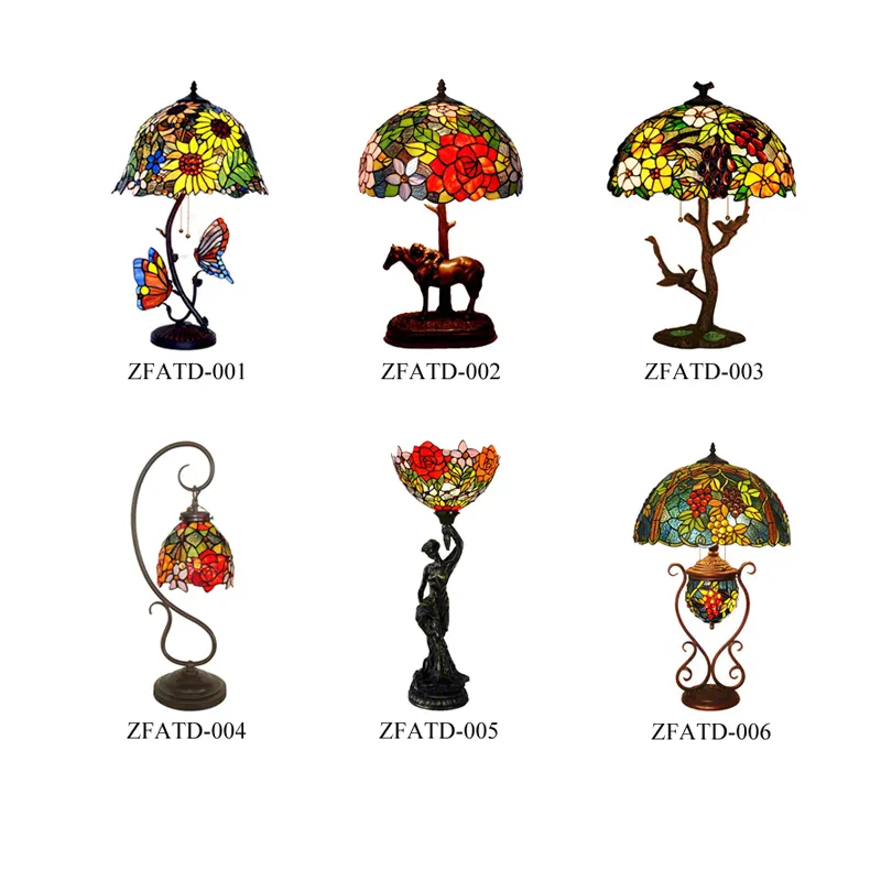 ZF top-end tiffany stained glass handmade art lampshades table lamp shade kids table lamp bedroom table lamp