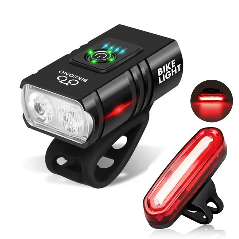 자전거 라이트 USB 충전식 T6 LED 자전거 조명 6 모드 MTB 손전등 자전거 헤드 라이트 자전거 전면 램프