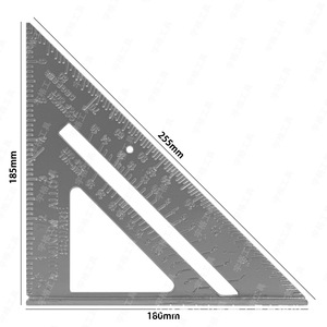 Độ chính xác cao màu đen 7inch 12inch Hợp kim nhôm vuông Cai Trị 18cm 30cm 90 độ thợ mộc công cụ đo lường - Product Image 1