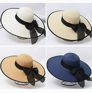 Chapeau de paille pliable papillon, chapeau de soleil tressé pour femme, idéal pour l'été en bord de mer, vente en gros - Product Image 2