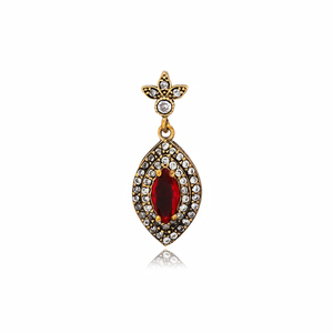 Marquesa rubí CZ estilo otomano colgante de plata auténtica al por mayor 925 joyería de moda turca de plata esterlina - Product Image 2