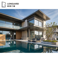 Precio Directo de Fábrica: Ventana Panorámica Fija de Aleación de Aluminio PA66GF con Rotura de Puente Térmico y Vidrio Templado Low-E para Proyectos de Villas