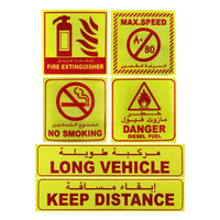 Pegatina Reflectante Personalizada de Advertencia de Peligro para Vehículos Largos en Arabia Saudita, Prohibido Fumar, Mantener Distancia, Extintor de Incendios Reflectante