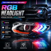 Phares LED complets JC Upgrade Factory 2018-2023 pour Ford Mustang, clignotants dynamiques RGB, lampe automobile Plug and Play