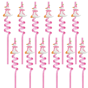 Sedotan minum kartun PVC kustom stiker untuk anak-anak Bar dekorasi pesta untuk acara minum gila pesta Promosi - Product Image 1