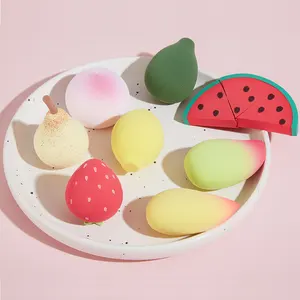 2023 New Arrival Latex-free Beauty Cosmetics Blender Sponge Graient Fruit Peach Mango Avocado Makeup Sponge