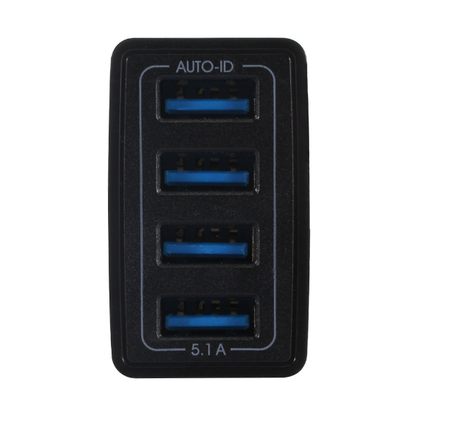 Chargeur rapide noir 4 US
