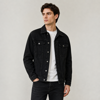 Service ODM – Nouvelle Veste en Jean Noire Ample Vintage de Haute Qualité pour Homme – Style Décontracté Streetwear – Veste Tendance pour Homme