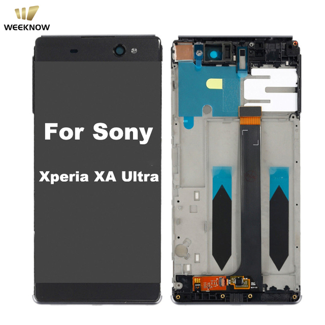 OEM LCD Screen for Sony Xperia XA Ultra / C6 / F3211 / F3212 / F3215 / F3216 / F3213 Digitizer Full Assembly with Frame