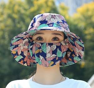 Summer Millinery Floral Working Sun Mask One Breathable Sun Hat Dustproof UV Fisherman Hat Clothing and Accessories - Product Image 5
