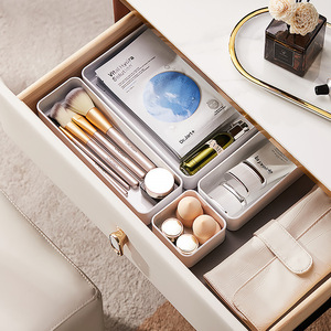 Drawer Organizers Storage Boxes With Dividers For Kitchen Cutlery And Cosmetics White Transparent Rectangular Bins - Product Image 3
