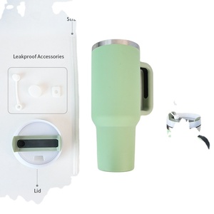 Mug de voyage OEM 40 oz H2.0 en acier inoxydable thermique sous vide, gravé, tasse à café 30 oz, gobelet 40 oz avec poignée - Product Image 6