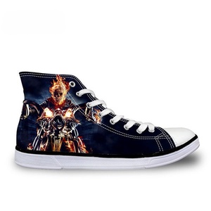 Chaussures en toile pour femmes à tige haute imprimées en 3D personnalisées, chaussures de skate décontractées respirantes pour hommes, chaussures personnalisées avec service OEM - Product Image 3